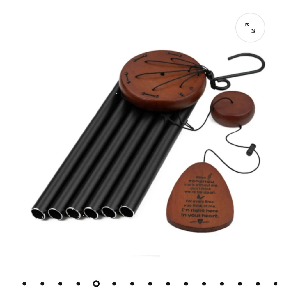 Wooden and Black Wind Chime - Picture 2 of 3